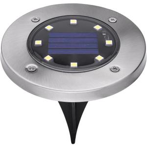 BLACK+DECKER Solar-Powered Outdoor Disk Light - 8 Pack (BDSLDK8P)