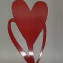 Vineland Metal Heart Wall Art Decor, Red Minimalist Wall Sculptures for Living Room Bedroom Bathroom Kitchen Decorations, Housewarming Valentine's Day Gifts, 5.9x7.8 Inches, Set of 2