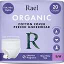 Rael Disposable Underwear for Women, Organic Cotton Cover - Postpartum Essentials, Leak Locker, Unscented, Maximum Coverage (Size S-M, 20 Count)