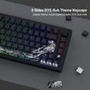 SDYZ XVX Shine Through Keycaps - Double Shot PBT Keycaps 60 65 75 100 Percent, Side Print Key caps Custom 131 Keys Set, Dye Sub Wave of Kanagawa Key caps for Mechanical Keyboards, Black