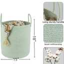 XUANGUO Cotton Rope Laundry Basket Hamper for Clothes Woven Storage Basket for Living Room Bedroom Boho Tall Rope Baskets for Blanket Toys Pillow Towels Baby Nursery Hamper Bin green