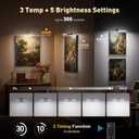 NARUNDREN 2 Pack Picture Lights for Wall, Rechargeable LED Picture Light Battery Operated with Remote, Dimmable Poster Light for Paintings, Portraits, Art Frames, Display Lighting for Wall Decor,Black