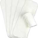 Mama Koala 5-Layer Natural Baby Cloth Diaper Inserts with Snaps, Adjustable and Reusable for Any Baby Cloth Diaper(6 Pack)