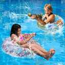 2 Pack Kids Pool Float with Water Gun, Inflatable Swim Ring Pool Toys for Kids Ages 3-12, Dinosaur & Mermaid Squirt Gun Floaties for Pool Party, Beach, Backyard Water Fight Summer Toy