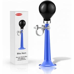 Bike Horn for Adults Classic Horn Metal Squeeze Clown Horn, Fits All Bicycle Handle Bar, Loud Sounds (Blue)