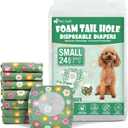 Pet Soft Female Dog Diapers - Disposable Dog Diapers with Adjustable Foam Tail Hole, Cat & Puppy Diaper for Dogs in Heat or Incontinence, Small (24Pcs, Green)