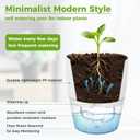 Planterhoma 8 Pack Self Watering Pots for Indoor Plants, 6 Inch Plant Pot Plastic Self Watering Planter for Orchid, African Violet, Small Clear Flower Pots with Drainage Holes and Wicking Rope, White