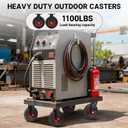 8 Inch Outdoor Heavy Duty Casters Wheels Set of 2, Sturdy Large Rubber Casters with Brake 1100 LBS, Industrial Grade Plate Rigid Castors with Knobby Tread for Dollies, Cart, Machine