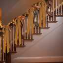 Joottuan 4 Pcs Velvet Christmas Bows, 23.5 x 8.7 Inches, Rustic Classic Style, Khaki Color, Velvet Material, Christmas Occasion, Holiday & General Decoration