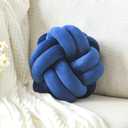 Knot Pillow Ball, Soft Home Decorative Throw Pillows Cushion, Round Changeability Knotted Pillows, Modern Home Handmade Cushions for Bedroom, Sofa, Couch (8 Inch, Navy)