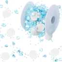 Yinder 16.4 ft Christmas Ocean Themed Garland Ocean Beach Coastal Beaded Shell Garland Decor for Mantle Fireplace Home Decoration Xmas Tree Supply, White, Blue