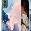 JAHOLAN Galaxy S22 Case Bling Glitter Sparkle Marble Design Clear Bumper Glossy TPU Soft Rubber Silicone Cover Phone Case for Samsung Galaxy S22 5G 6.1" 2022 - Purple