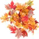 Artificial Maple Leaf Garland for Fall Decor Faux Autumn Vine Wall Hanging for Indoor and Outdoor Thanksgiving Decoration Richly Leaves Easy Maintenance