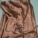 Ekouaer Womens Satin Nightgown Sexy Lingerie Sleepwear Spaghetti Strap Cowl Neck Elegant Long Slip Satin Silk Midi Dress (Brown, L)