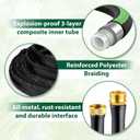 Aterr Garden Hose 50ft, Lightweight Flexible Water Hose with 10 Pattern Nozzle, Durable Hose, Solid Aluminum Connectors, Leak-Resistant for Yard Lawn Car Washing, (Green)