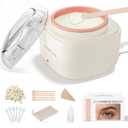 Mini Eyebrow Wax Kit for Women, Wax for Eyebrows Hair Removal, 26 Eye brow Waxing Sticks, 100g Brow Waxing Beads, USB Fast Heat, Smart Constant Temp, Travel or Home Use (Pink)