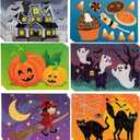 BLUE PANDA 28 Sheets Halloween Puzzles, 28-Piece Small Jigsaw Puzzle for Family Spooky Party Favor Toy Gifts, 5.5 x 8 in, 6 Designs