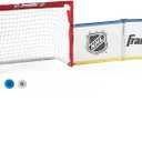 Franklin Sports Mini Hockey Rink Set - Half Rink Knee Hockey Goal, Mini Sticks, and Ball Set - Indoor Mini Hockey Rink - Official NHL Licensed White