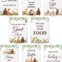 Yousoontic 8 Pcs Woodland Table Signs for Baby Shower Decorations Baby Shower Table Decorations Thank You Acrylic Sign Centerpieces with Stand 5 x 7" for Party Decor