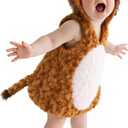 2 x UQJE Baby Lion Costume Furry Cuddly Toddler Lion Costume Halloween Adorable Plush Lions Dress-Up Kids Animal Costumes (2'24" - 2'28", Brown)