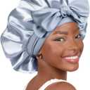 YANIBEST Adjustable Satin Bonnet for Sleeping Women Double Layer Hair Wrap Reduce Friction Prevent Frizz Natural Curly Hair