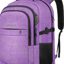 Lapsouno Extra Large Travel Backpack, Travel Laptop Backpack, Multiple Pockets 17.3 Inch Carry on Backpack with USB Port, TSA Friendly Water Resistant College School Business Bag for Women, Purple