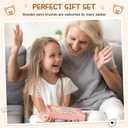 12 Pcs Watercolor Paint Brushes for Toddler Kid Baby Jumbo Brushes with Chubby Wood Handles Easy to Grip Round Paintbrushes Non Toxic Vegan Bristles for Preschool Painting Art Craft (Bear)