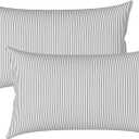 LVTXIII Outdoor/Indoor Lumbar Pillow Covers ONLY Patio Decorative Lumbar Pillow Cases Fade Resistant Cushion Cases for Outdoor Home Patio Furniture, 12 x 20 Pack of 2 - Stripe Grey
