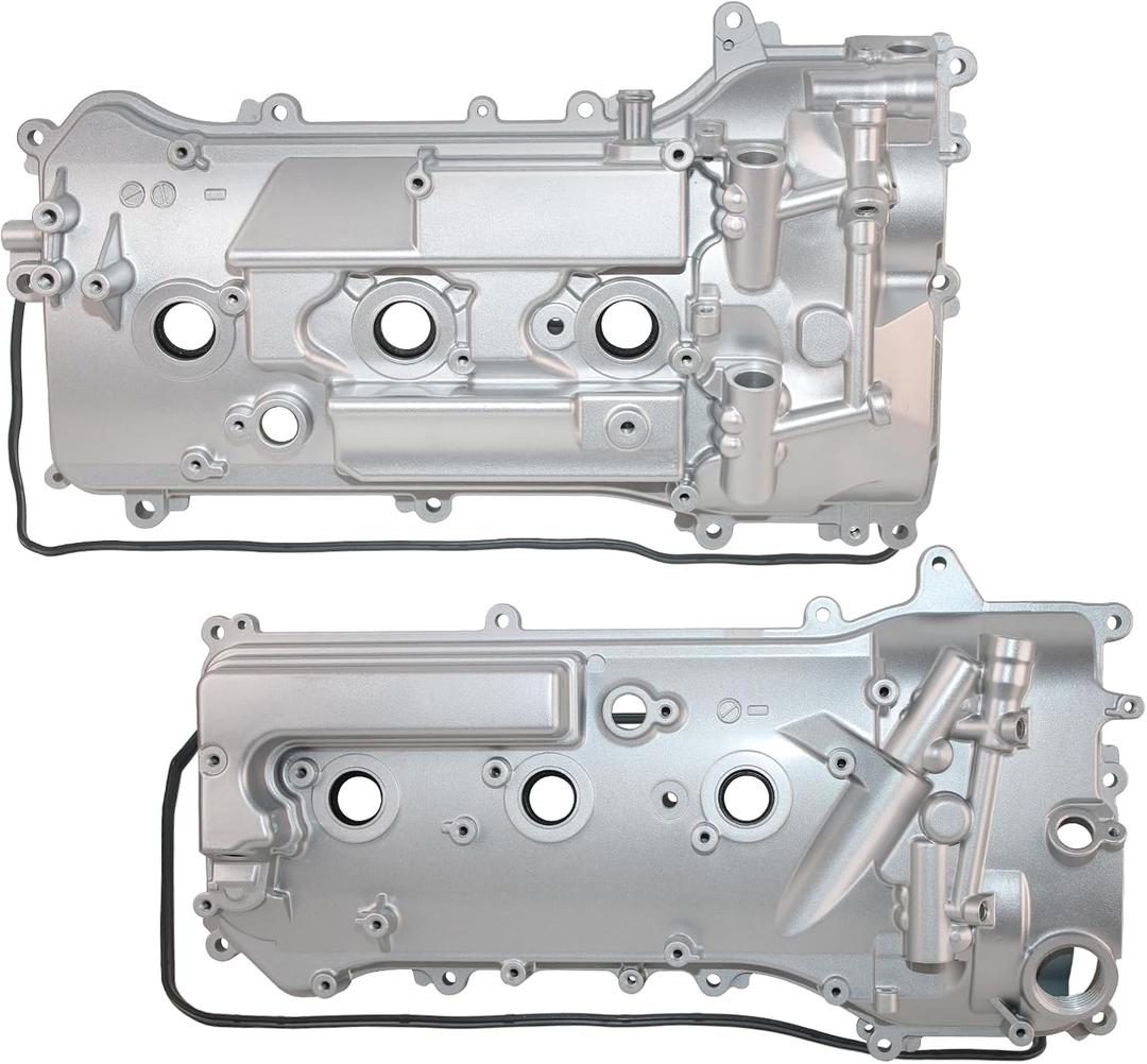 3.5L V6 Aluminum Valve Covers Compatible with 2007-2016 Toyota Sienna 2007-2017 Camry 2008-2016 Highlander Replace# 11201-0P020 11202-0P020
