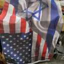 American Usa Israel Israeli Flag 3x5 Ft Outdoor Double-Sided Printed Decoration Banner Brass Grommets Polyester National Flags For Outside No Flagpole