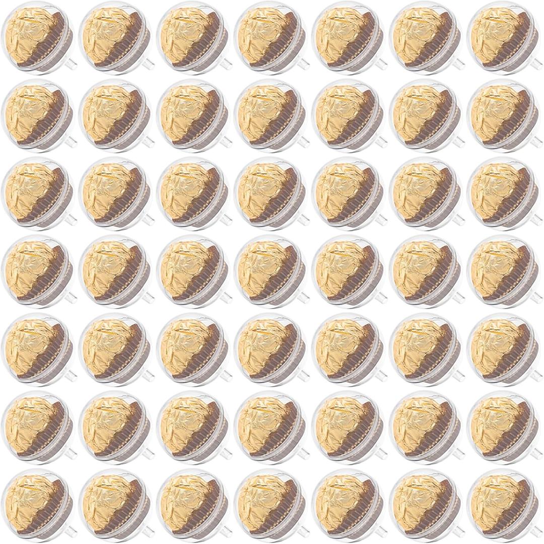 Hedume 100 Pcs Clear Chocolate Box Holder, Plastic Round Chocolate Candy Wrapper Holder, Chocolate Ball Bouquet Holder, Candy Packaging Case for Birthday Wedding Party Decor