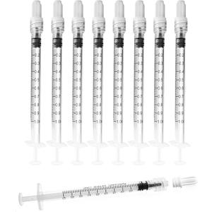 1ml Luer Lock Syringe without Needle - 1cc Plastic Syringes, Sterile, Individually Sealed, Pack of 50