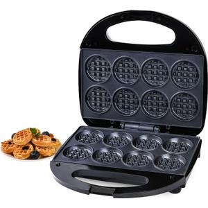 Waffle Maker, Mini Waffle Maker Machine Nonstick with Quick Heat-Up Make 8 pcs Waffles,Waffle Maker for Kids, Suitable for Good Breakfast Snack Dessert