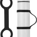 PATIKIL Water Bottle Carrier Grip, Portable Soft Silicone Non-Slip Water Handle Grip Water Bottle Holder Strap for Running (Black)
