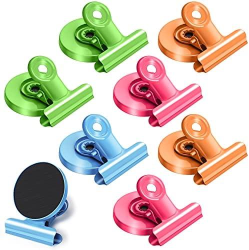 8Pack Refrigerator Magnets Magnetic Clips Fridge Magnets-Scratch Free Heavy Duty Magnetic Clips Perfect for Classroom, Teacher,Locker, Note List Photo Displays Must Haves(Colorful)