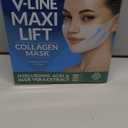 Stylia MaxiLift V-Line Lifting Collagen Face Mask - Double Chin Strap - Jawline Shaper - Neck Firming and Tightening Mask with Hyaluronic Acid & Aloe Vera - Chin Strap for Sleeping (10PC)