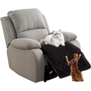 Genina Waterproof Recliner Chair Covers, Recliner Cover for Dog Pets Friendly, Washable Antislip Reclining Chair Cover Furniture Protector, Sofa Slipcover for Living Room(23inch/Black)