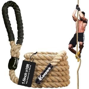 Keepark Climbing Rope 1.5 Inch Diameter 10FT 15FT 20FT 25FT 30FT 35FT Gym Climbing Rope for Fitness & Strength Training, Workout Exercises Climbing Rope for Adults Kids Outdoor or Home Indoor