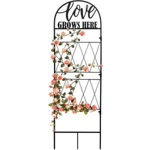 hogardeck 45 * 14 inch Metal Garden Trellis for Climbing Plants Flowers Outdoor,Heavy Duty,Black Coating Rustproof Trellis for Rose, Vegetable, Flowers, Perfect for Training Climbing Plants (1Pcs)