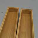 Bamboo Drawer Organizer  Set of 2 Stackable Storage Boxes, Silverware Tray & Small Gadget Holder for Kitchen Drawers, 9" x 3" x 2" (Outer), 8.3" x 2.3" x 1.77" (Inner) (Yellow)