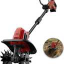 MaxMore Cordless Tiller Cultivator Compatible with Milwaukee 18V Battery (Tool Only), Electric Garden Rototiller with 48 Steel Tines, 270RPM, 8.7" Tilling Width, 6.3" Depth for Gardening, Soil Turning