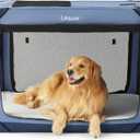 Lesure Collapsible Dog Crate - Portable Travel Kennel for Extra Large Dog, 4-Door Pet Crate with Mesh Windows, Indoor & Outdoor, Blue
