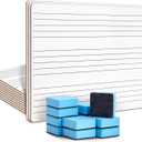 Bright Creations 12-Pack Classroom Music Staff Dry Erase Boards - 9 x 12 Inch Double-Sided Lapboards & Graph Whiteboard - Music Teaching Aids with Erasers