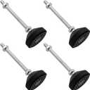 4 Pcs M8 Metal Adjustable Leveling Feet Heavy Duty, Swivel Furniture Glides Leveler for Table Desk Shelf Chair, Black, 5.1" x 1.9"/ 130mm x 48mm