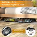 NADAMOO Under Bed Storage with Wheels, 2 Pack Rolling Under Bed Storage ContainersFoldable Metal Under the Bed Organizer Bins for Bedroom Clothes Shoes Blankets