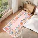GAOMON 5x7 Pink Scalloped Area Rugs for Living Room Ultra Soft Washable Rugs for Bedroom Non Slip Nursery Rug Non Shedding Kids Rug Modern Floral Playroom Carpet for Bedroom Dining Room