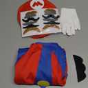 Halloween Costume Men Adult,Plumber Jumpsuit Cosplay Costume with Hat Gloves Moustache Accessories Set Size Adult, XL