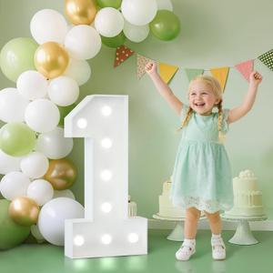 2.3FT Marquee Numbers 1, Light up Numbers for 1st Birthday Decorations Party Anniversary Backdrop