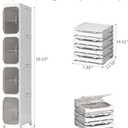 Neathub 4-Tiers Slim Bathroom Storage Cabinet, Foldable Storage Cabinets,Narrow Bathroom Storage,Movable Bathroom Storage Organizer for Small Spaces,Bathroom,Kitchen,Laundry,White