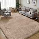 Area Rug for Living Room Bedroom: 5x7 Camel Soft Fluffy Shag Upgrade Non-Slip High Pile Carpet Large Fuzzy Plush Indoor Floor Decor Shaggy Rug for Kid Boys Girls Dorms Playroom Nursery Modern Home